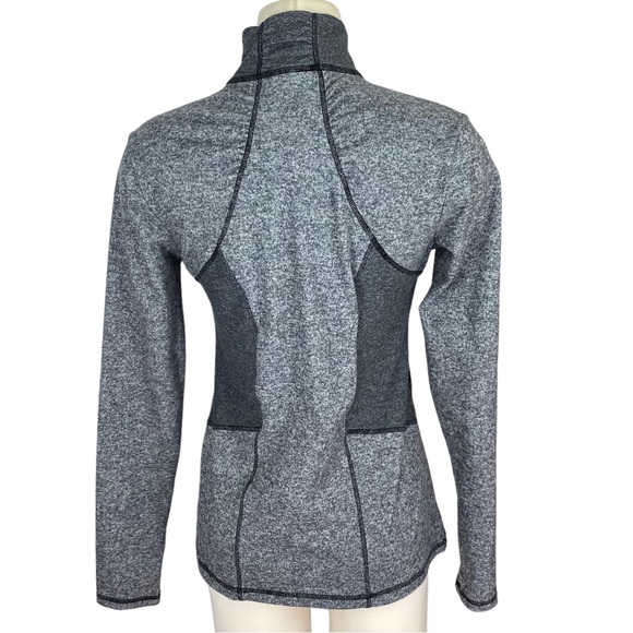 Athleta Pull Over Half Zip Womens Size S Olompali Gray Thumbholes Heathered Top - Picture 3 of 14